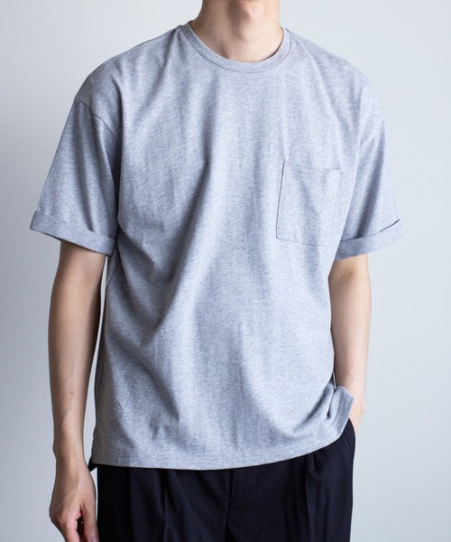 Magine（マージン）の「【SELECT】IR:16/-天竺ポケットTEE（Tシャツ/カットソー・メンズ・ベージュ/ブラック/グレー/ホワイト・L/M/XL）」の3枚目の写真