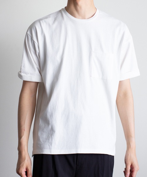 Magine（マージン）の「【SELECT】IR:16/-天竺ポケットTEE（Tシャツ/カットソー・メンズ・ベージュ/ブラック/グレー/ホワイト・L/M/XL）」の2枚目の写真