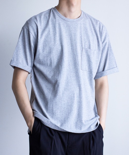 Magine（マージン）の「【SELECT】IR:16/-天竺ポケットTEE（Tシャツ/カットソー・メンズ・ベージュ/ブラック/グレー/ホワイト・L/M/XL）」の8枚目の写真