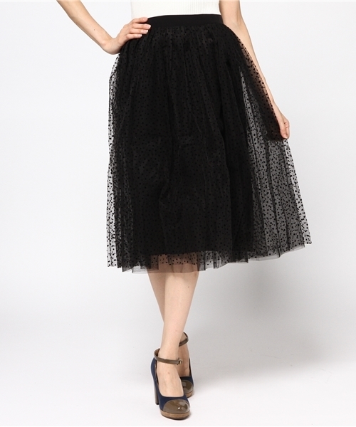 ROSE BUD(ローズバッド)の「(P.P)R2252-201KK SKIRT(スカート・レディース・ブラック・ONE SIZE)」の1枚目の写真