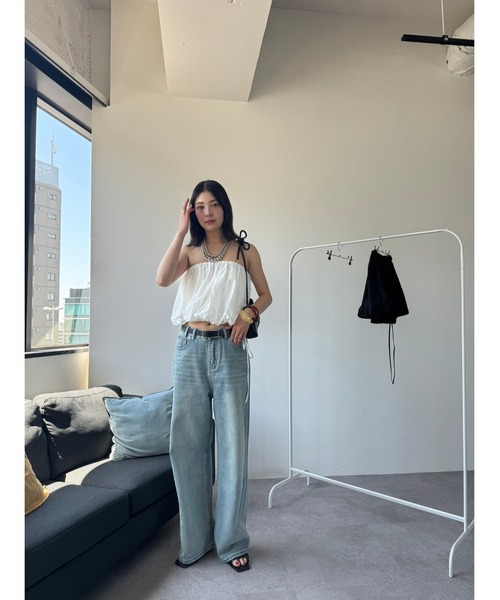 HANNE(アン)の「フレアベアトップス(その他トップス・レディース・ホワイト/ブラック・FREE)」の8枚目の写真