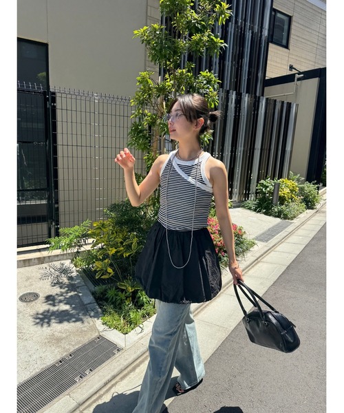 HANNE(アン)の「フレアベアトップス(その他トップス・レディース・ホワイト/ブラック・FREE)」の9枚目の写真