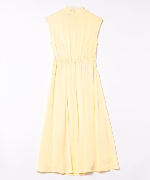 BENETTON (UNITED COLORS OF BENETTON)（ベネトンユナイテッドカラーズオブベネトン）の「フリルネックフレンチスリーブミモレ丈ワンピース（ワンピース・レディース・ライトイエロー・X-SMALL/XX-SMALL/SMALL/MEDIUM/LARGE）」の2枚目の写真
