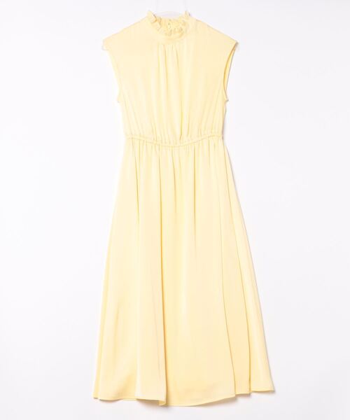 BENETTON (UNITED COLORS OF BENETTON)（ベネトンユナイテッドカラーズオブベネトン）の「フリルネックフレンチスリーブミモレ丈ワンピース（ワンピース・レディース・ライトイエロー・X-SMALL/XX-SMALL/SMALL/MEDIUM/LARGE）」の5枚目の写真