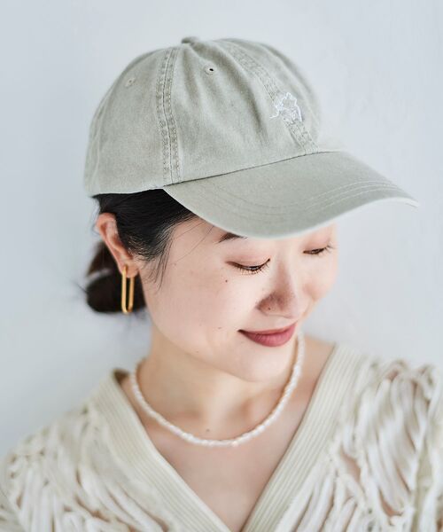 le.coeur blanc（ルクールブラン）の「ピグメント加工モチーフCAP（キャップ・レディース・ブラック/ベージュ・FREE）」の5枚目の写真