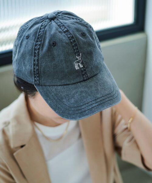 le.coeur blanc（ルクールブラン）の「ピグメント加工モチーフCAP（キャップ・レディース・ブラック/ベージュ・FREE）」の10枚目の写真