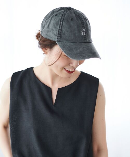 le.coeur blanc（ルクールブラン）の「ピグメント加工モチーフCAP（キャップ・レディース・ブラック/ベージュ・FREE）」の13枚目の写真