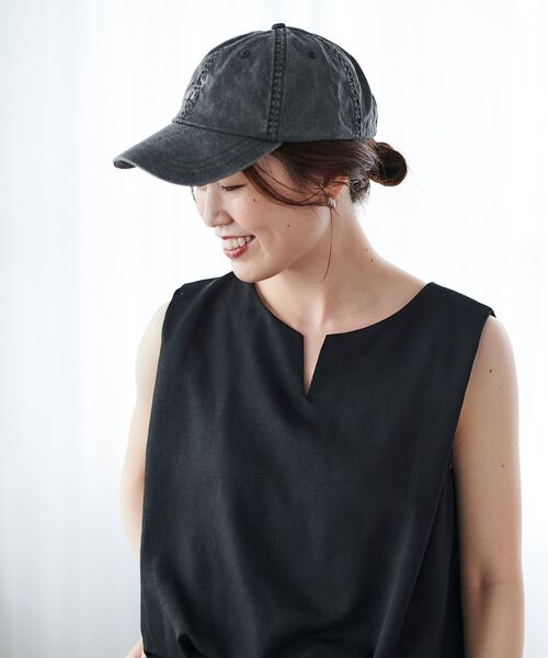 le.coeur blanc（ルクールブラン）の「ピグメント加工モチーフCAP（キャップ・レディース・ブラック/ベージュ・FREE）」の14枚目の写真