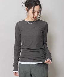 Munich（ミューニック）の「シアーストレッチリブクルーネックプルオーバー（Tシャツ/カットソー）」