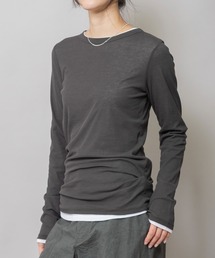 Munich（ミューニック）の「シアーストレッチリブクルーネックプルオーバー（Tシャツ/カットソー）」