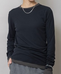 Munich（ミューニック）の「シアーストレッチリブクルーネックプルオーバー（Tシャツ/カットソー）」