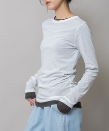 Munich（ミューニック）の「シアーストレッチリブクルーネックプルオーバー（Tシャツ/カットソー）」