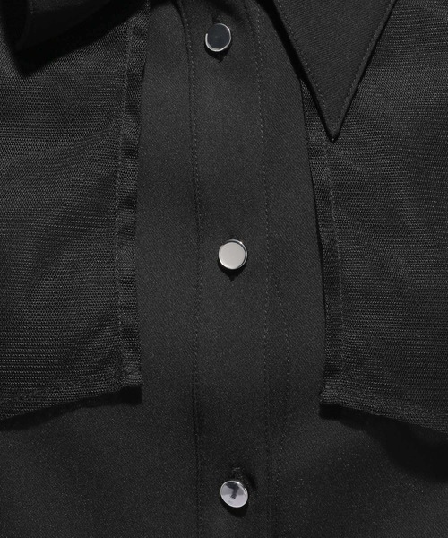 HARE（ハレ）の「シアーレイヤードシャツ(HARE)（シャツ/ブラウス・レディース・ブラック/グレー・FREE）」の17枚目の写真