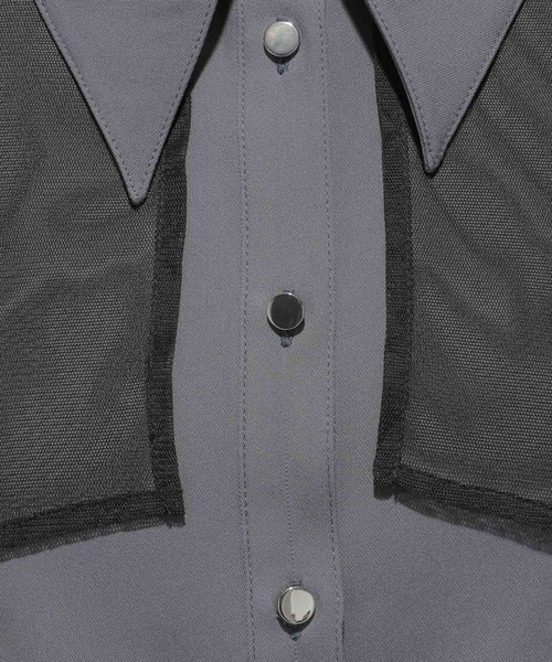 HARE（ハレ）の「シアーレイヤードシャツ(HARE)（シャツ/ブラウス・レディース・ブラック/グレー・FREE）」の18枚目の写真