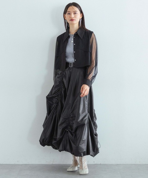 HARE（ハレ）の「シアーレイヤードシャツ(HARE)（シャツ/ブラウス・レディース・ブラック/グレー・FREE）」の19枚目の写真