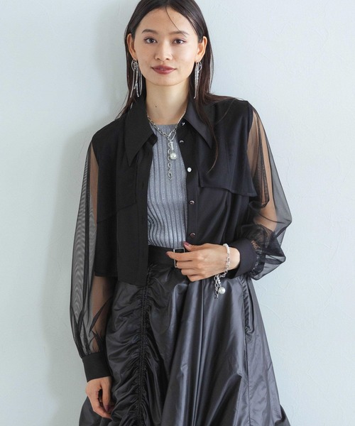 HARE（ハレ）の「シアーレイヤードシャツ(HARE)（シャツ/ブラウス・レディース・ブラック/グレー・FREE）」の20枚目の写真