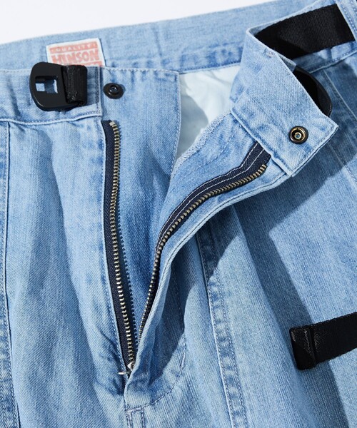 HINSON(ヒンソン)の「HINSON/ヒンソン ワイドテーパードシルエット ウェービングベルト ベイカーデニムパンツ/クライミングパンツ(デニムパンツ・メンズ・サックスブルー/ネイビー・MEDIUM/LARGE)」の6枚目の写真
