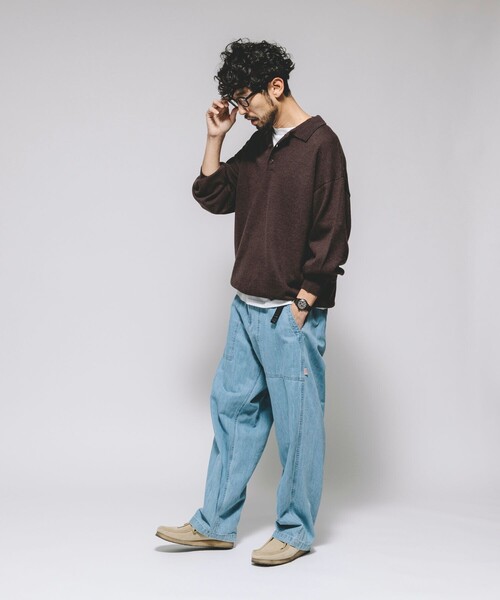 HINSON(ヒンソン)の「HINSON/ヒンソン ワイドテーパードシルエット ウェービングベルト ベイカーデニムパンツ/クライミングパンツ(デニムパンツ・メンズ・サックスブルー/ネイビー・MEDIUM/LARGE)」の12枚目の写真