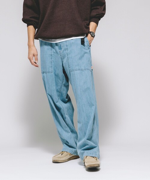 HINSON(ヒンソン)の「HINSON/ヒンソン ワイドテーパードシルエット ウェービングベルト ベイカーデニムパンツ/クライミングパンツ(デニムパンツ・メンズ・サックスブルー/ネイビー・MEDIUM/LARGE)」の15枚目の写真