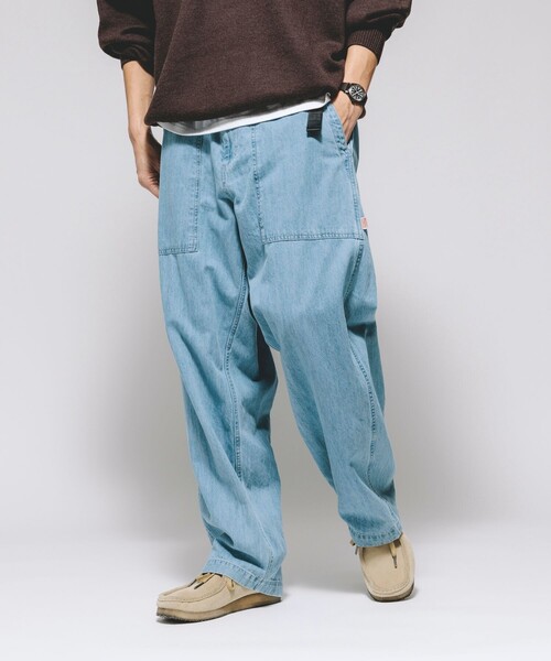 HINSON(ヒンソン)の「HINSON/ヒンソン ワイドテーパードシルエット ウェービングベルト ベイカーデニムパンツ/クライミングパンツ(デニムパンツ・メンズ・サックスブルー/ネイビー・MEDIUM/LARGE)」の16枚目の写真