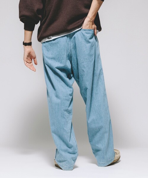 HINSON(ヒンソン)の「HINSON/ヒンソン ワイドテーパードシルエット ウェービングベルト ベイカーデニムパンツ/クライミングパンツ(デニムパンツ・メンズ・サックスブルー/ネイビー・MEDIUM/LARGE)」の19枚目の写真