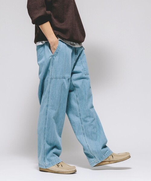 HINSON(ヒンソン)の「HINSON/ヒンソン ワイドテーパードシルエット ウェービングベルト ベイカーデニムパンツ/クライミングパンツ(デニムパンツ・メンズ・サックスブルー/ネイビー・MEDIUM/LARGE)」の20枚目の写真