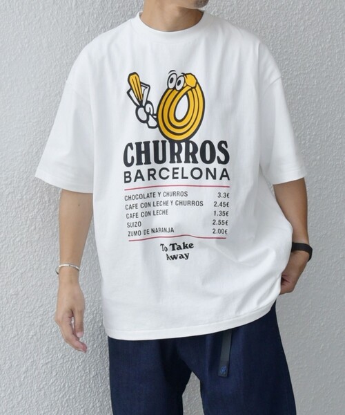 HANDTEX(ハンドテックス)の「【SHIPS any別注】HANDTEX: NOT AMERICAN FOOD? ロゴ プリント Tシャツ◇(Tシャツ/カットソー・メンズ・ホワイト/ライトホワイト/ホワイト系その他・MEDIUM/LARGE)」の2枚目の写真