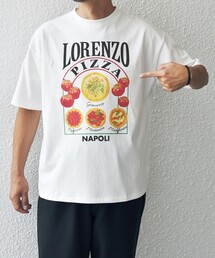 HANDTEX | 【SHIPS any別注】HANDTEX: NOT AMERICAN FOOD？ ロゴ プリント Tシャツ◇(Tシャツ/カットソー)