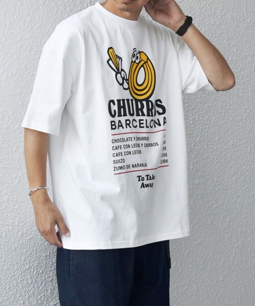 HANDTEX(ハンドテックス)の「【SHIPS any別注】HANDTEX: NOT AMERICAN FOOD? ロゴ プリント Tシャツ◇(Tシャツ/カットソー・メンズ・ホワイト/ライトホワイト/ホワイト系その他・MEDIUM/LARGE)」の8枚目の写真