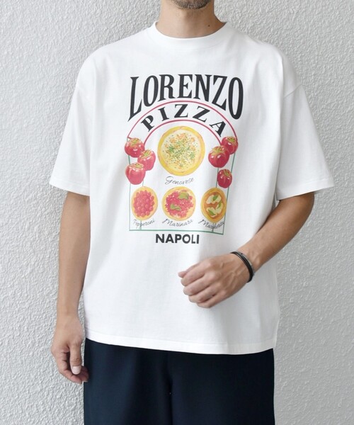 HANDTEX(ハンドテックス)の「【SHIPS any別注】HANDTEX: NOT AMERICAN FOOD? ロゴ プリント Tシャツ◇(Tシャツ/カットソー・メンズ・ホワイト/ライトホワイト/ホワイト系その他・MEDIUM/LARGE)」の5枚目の写真