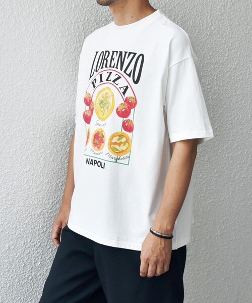 HANDTEX(ハンドテックス)の「【SHIPS any別注】HANDTEX: NOT AMERICAN FOOD? ロゴ プリント Tシャツ◇(Tシャツ/カットソー・メンズ・ホワイト/ライトホワイト/ホワイト系その他・MEDIUM/LARGE)」の4枚目の写真