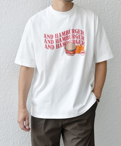 HANDTEX(ハンドテックス)の「【SHIPS any別注】HANDTEX: NOT AMERICAN FOOD? ロゴ プリント Tシャツ◇(Tシャツ/カットソー・メンズ・ホワイト/ライトホワイト/ホワイト系その他・MEDIUM/LARGE)」の15枚目の写真