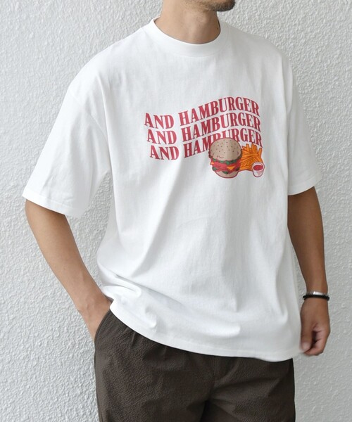 HANDTEX(ハンドテックス)の「【SHIPS any別注】HANDTEX: NOT AMERICAN FOOD? ロゴ プリント Tシャツ◇(Tシャツ/カットソー・メンズ・ホワイト/ライトホワイト/ホワイト系その他・MEDIUM/LARGE)」の16枚目の写真