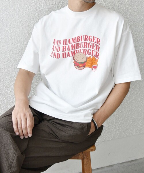 HANDTEX(ハンドテックス)の「【SHIPS any別注】HANDTEX: NOT AMERICAN FOOD? ロゴ プリント Tシャツ◇(Tシャツ/カットソー・メンズ・ホワイト/ライトホワイト/ホワイト系その他・MEDIUM/LARGE)」の17枚目の写真