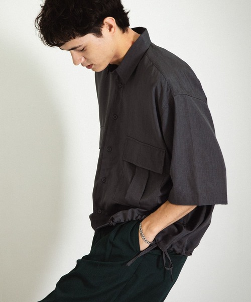 SENSE OF PLACE by URBAN RESEARCH（センスオブプレイスバイアーバンリサーチ）の「CPOサイドデザインルーズシャツ（シャツ/ブラウス・メンズ・ブラック/チャコールグレー/パープル/グリーン・MEDIUM/LARGE）」の14枚目の写真