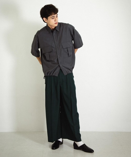SENSE OF PLACE by URBAN RESEARCH（センスオブプレイスバイアーバンリサーチ）の「CPOサイドデザインルーズシャツ（シャツ/ブラウス・メンズ・ブラック/チャコールグレー/パープル/グリーン・MEDIUM/LARGE）」の16枚目の写真