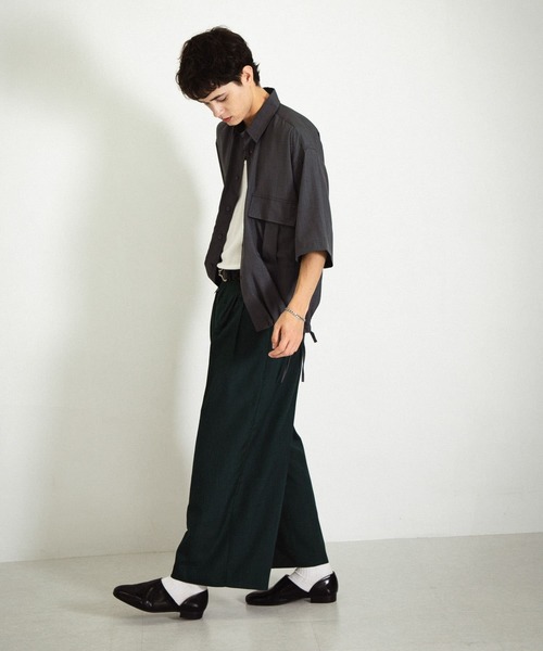 SENSE OF PLACE by URBAN RESEARCH（センスオブプレイスバイアーバンリサーチ）の「CPOサイドデザインルーズシャツ（シャツ/ブラウス・メンズ・ブラック/チャコールグレー/パープル/グリーン・MEDIUM/LARGE）」の18枚目の写真