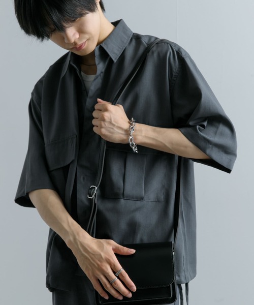 SENSE OF PLACE by URBAN RESEARCH（センスオブプレイスバイアーバンリサーチ）の「CPOサイドデザインルーズシャツ（シャツ/ブラウス・メンズ・ブラック/チャコールグレー/パープル/グリーン・MEDIUM/LARGE）」の20枚目の写真