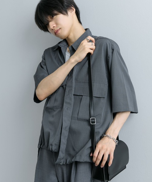 SENSE OF PLACE by URBAN RESEARCH（センスオブプレイスバイアーバンリサーチ）の「CPOサイドデザインルーズシャツ（シャツ/ブラウス・メンズ・ブラック/チャコールグレー/パープル/グリーン・MEDIUM/LARGE）」の21枚目の写真