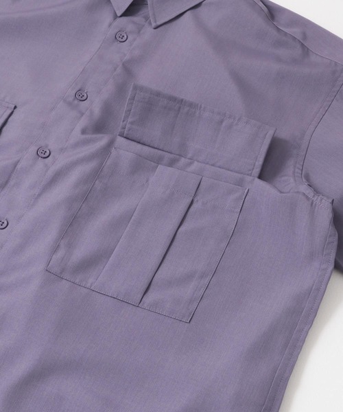 SENSE OF PLACE by URBAN RESEARCH（センスオブプレイスバイアーバンリサーチ）の「CPOサイドデザインルーズシャツ（シャツ/ブラウス・メンズ・ブラック/チャコールグレー/パープル/グリーン・MEDIUM/LARGE）」の6枚目の写真
