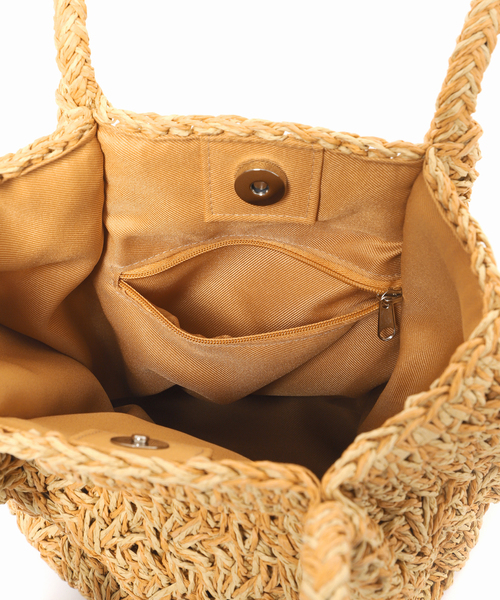 JOURNAL STANDARD relume(ジャーナルスタンダード レリューム)の「《追加》RELUME MIXペーパーフリンジバッグ(ハンドバッグ・レディース・チャコールグレー/カーキ/オレンジ・FREE)」の11枚目の写真