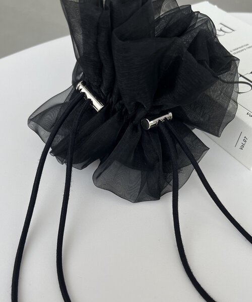 GOLDY（ゴールディ）の「【新色追加】〈GOLDY/ゴールディ〉ドロストオーガンジーシュシュ（シュシュ・レディース・カーキ/ブラック/ブラウン/オフホワイト/ブルー・FREE）」の19枚目の写真