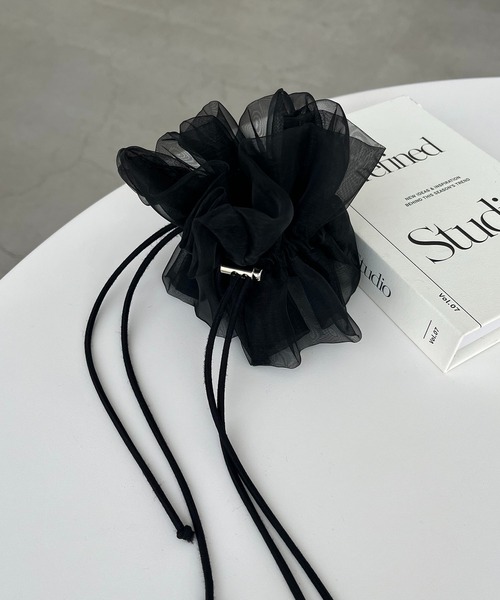 黒色シースルーシュシュ(ゴム入れ換え可能) 楽天市場】【全品送料無料×P最大47倍！】 シュシュ リボンコード