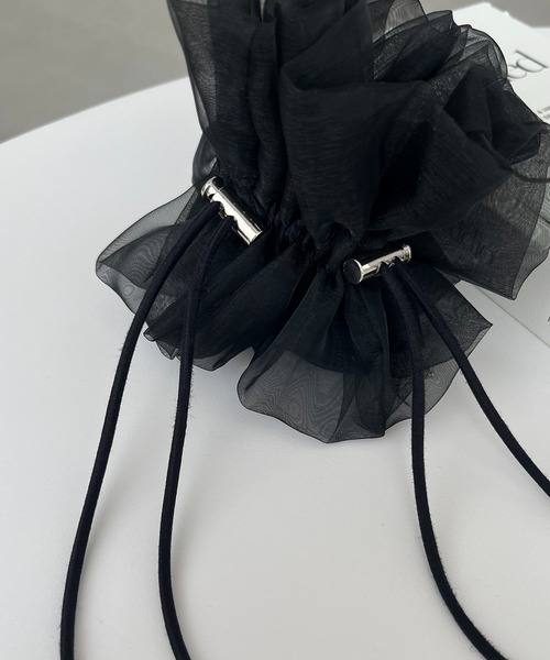 GOLDY（ゴールディ）の「【新色追加】〈GOLDY/ゴールディ〉ドロストオーガンジーシュシュ（シュシュ・レディース・カーキ/ブラック/ブラウン/オフホワイト/ブルー・FREE）」の9枚目の写真