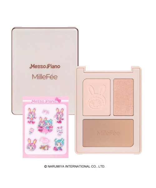 MilleFee（ミルフィー）の「チート顔コントゥアパレット（ハイライト/シェーディング・レディース・01 いつわりウォーム/02 したたかクール/03 ふっくらピンク/04 しのばせベージュ/N04 しのばせベージュ/N03 ふっくらピンク・FREE）」の3枚目の写真