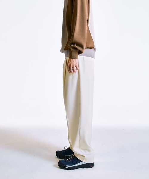 City Ambient Products（シティアンビエントプロダクツ）の「City Ambient Products: 2プリーツ ワイド テーパード スラックス（スラックス・メンズ・ナチュラル/その他/カーキ/ブラック・LARGE/MEDIUM/SMALL）」の9枚目の写真