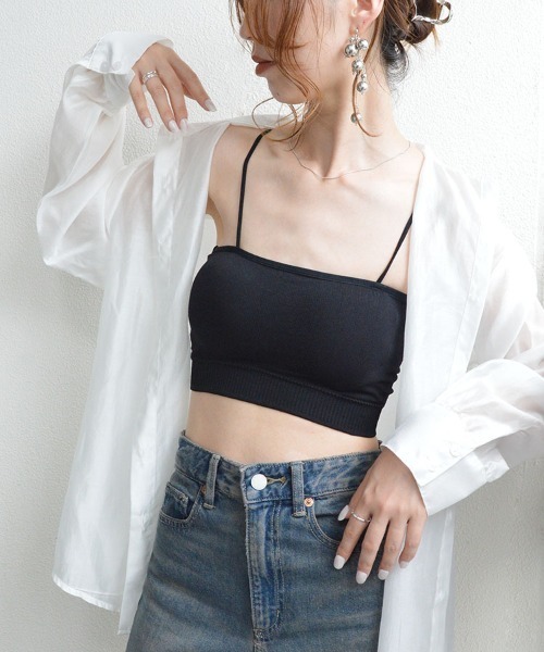 styiro(スタイロ)の「カップ付きパイピングカラーシームレスブラチューブトップ リラックスインナー ヘルシースタイル(チューブトップ・レディース・ブラック/ブルー/ピンク/グリーン/キャメル/イエロー・FREE)」の13枚目の写真
