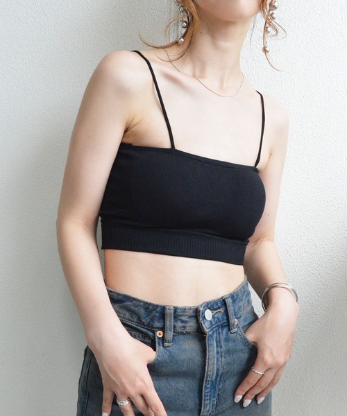 styiro(スタイロ)の「カップ付きパイピングカラーシームレスブラチューブトップ リラックスインナー ヘルシースタイル(チューブトップ・レディース・ブラック/ブルー/ピンク/グリーン/キャメル/イエロー・FREE)」の19枚目の写真
