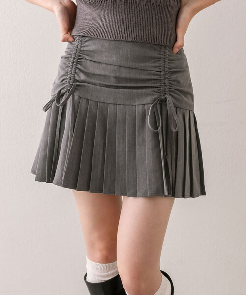 OLIVE des OLIVE(オリーブデオリーブ)の「ドロストヨークミニプリーツスカート(スカート・レディース・ベージュ/ブラウン系その他/ブラック/チャコールグレー・FREE)」の10枚目の写真
