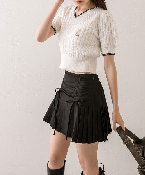 OLIVE des OLIVE(オリーブデオリーブ)の「ドロストヨークミニプリーツスカート(スカート・レディース・ベージュ/ブラウン系その他/ブラック/チャコールグレー・FREE)」の21枚目の写真